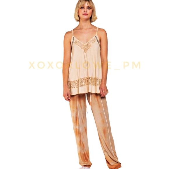 POL Honey Gold Boho Embroidered Racerback Tank Top - Picture 2 of 9